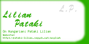 lilian pataki business card